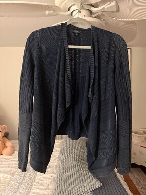 Lucky Brand Navy Knit Open Front Cardigan Size Small